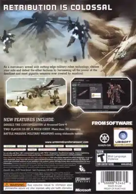 Armored Core For Answer (USA) box cover back